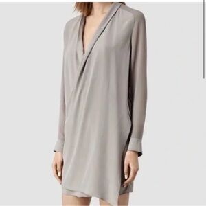 ALL SAINTS grey shirt dress